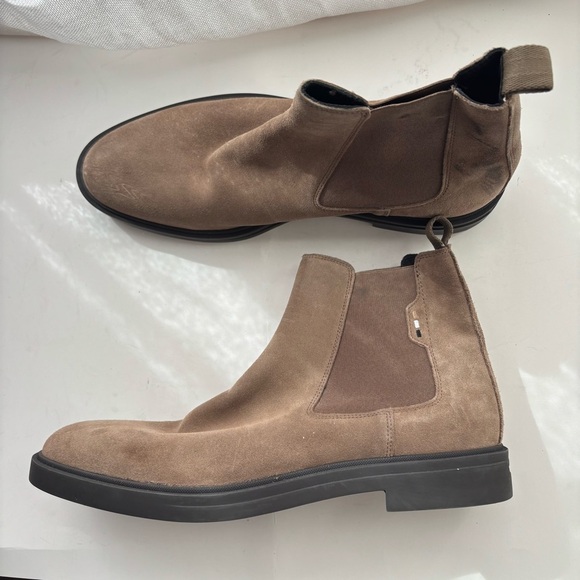 Boss Hugo Boss Men's Calev Pull On Chelsea Boots In Medium Beige Sz 45/US 12 - Picture 3 of 9